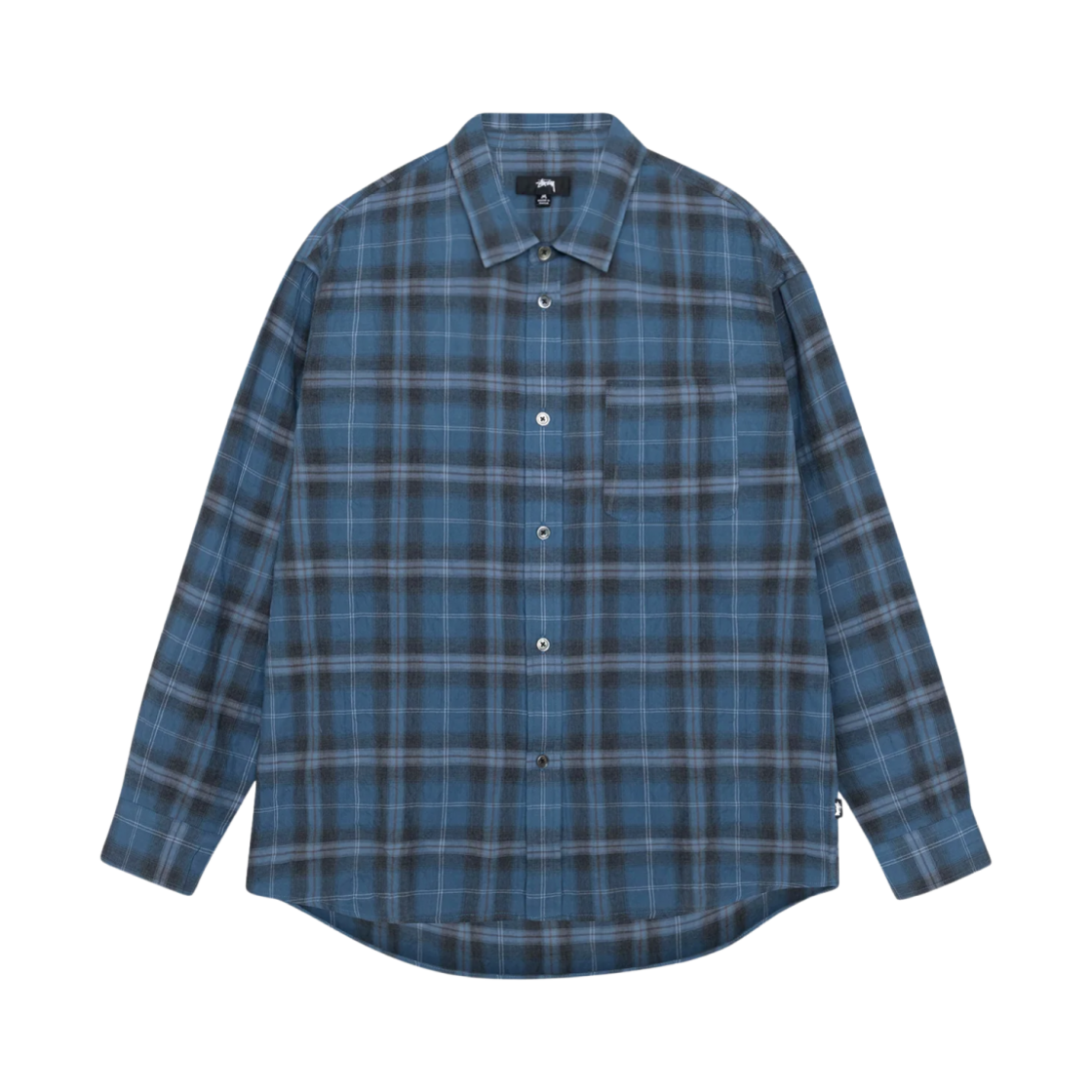 1110358 Stussy Beach Plaid Shirt Blue