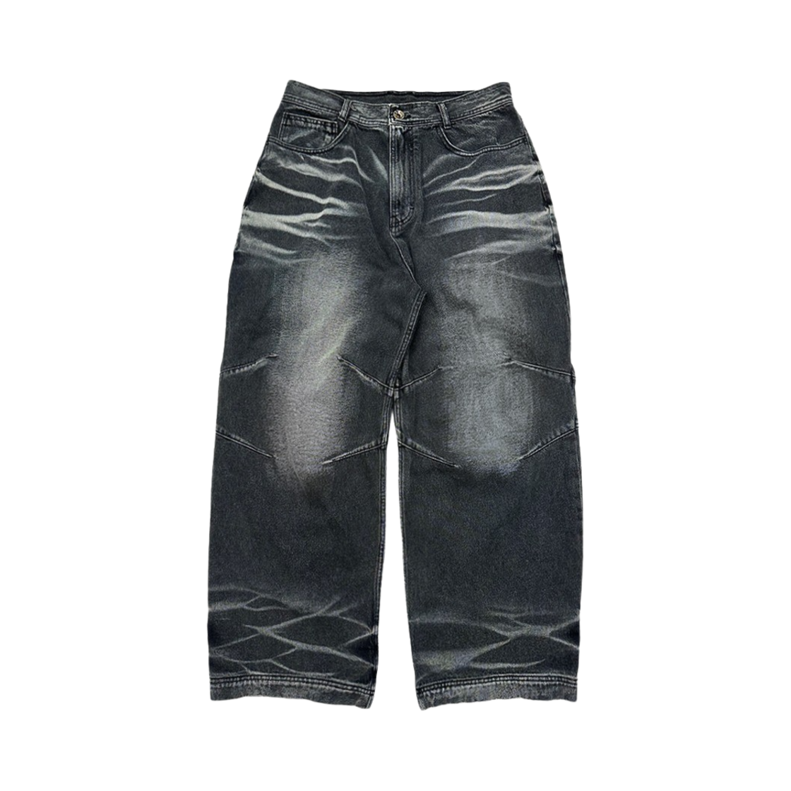 비엘알 엠보스드 웨이브 워싱 와이드 데님 팬츠 블루(BLR Embossed Wave Washing Wide Denim Pants Blue)