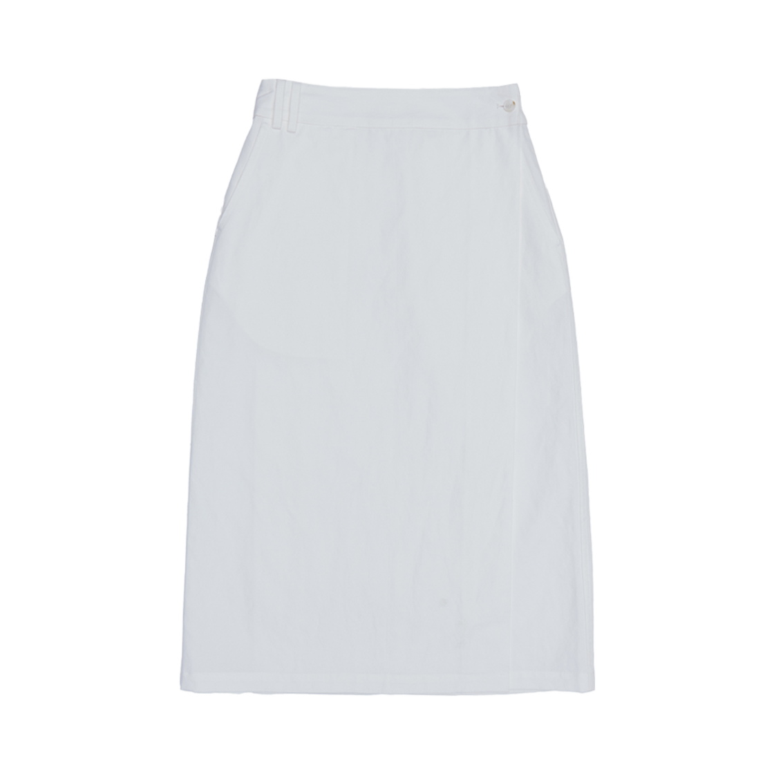 FDC21SKW97WH Fielders Woman Feminine Button Wrap Long Skirt White