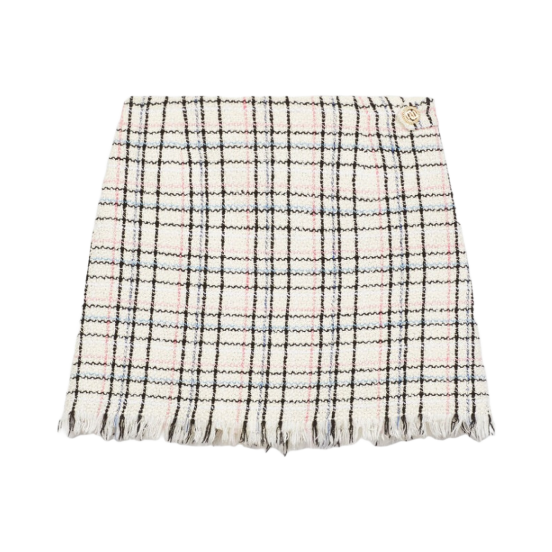 (W) 마쥬 프린지 트위드 스타일 미니 스커트 에크루((W) Maje Tweed Style Mini Skirt with Fringing Ecru)