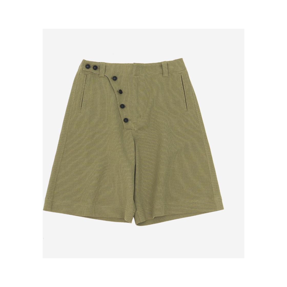 자고류 레더 버튼 플라켓 버뮤다 카키(Jagoryu Leather Button Placket Bermuda Khaki) - 1