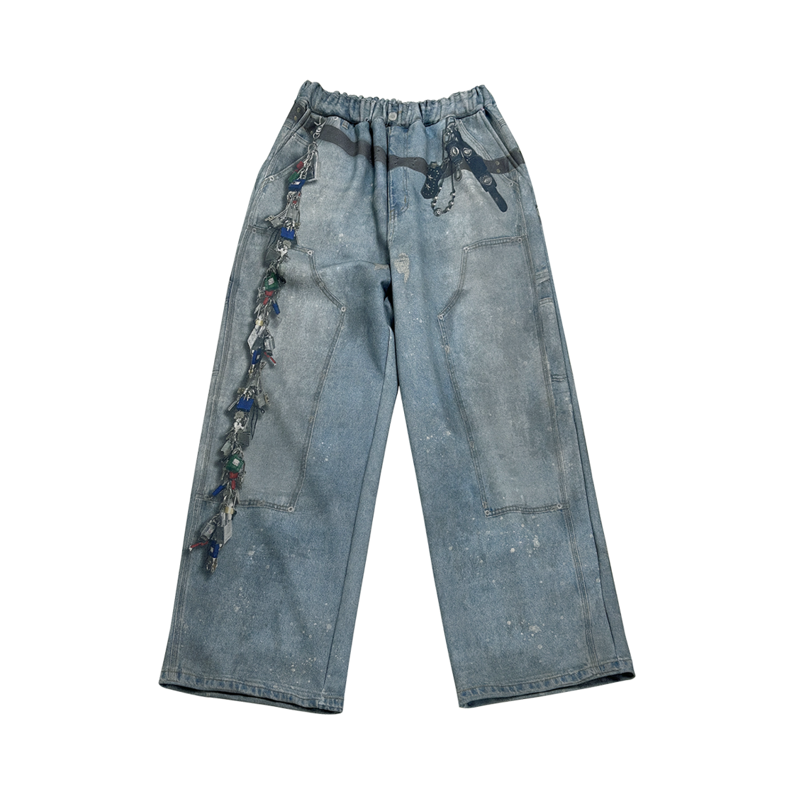 GR25SSMB08BL Grailz Key Chain Illusion Sweatpants Blue