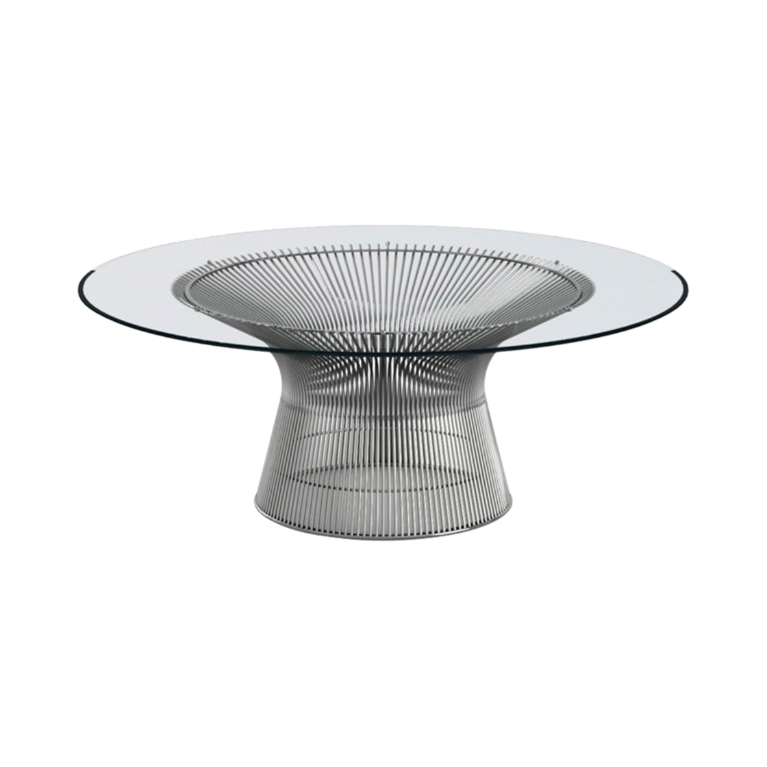 놀 플래트너 커피 테이블 니켈 클리어 글라스 1070mm(Knoll Platner Coffee Table Nickel Clear Glass 1070mm)