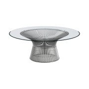 Knoll Platner Coffee Table Nickel Clear Glass 1070mm