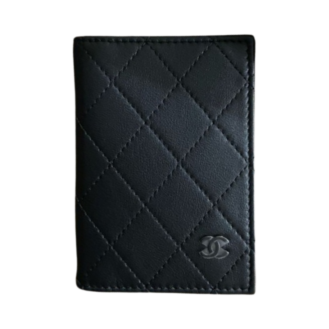 샤넬 로고 카드 홀더 카프스킨 & 골드 메탈 블랙(Chanel Logo Card Holder Calfskin & Gold Black)