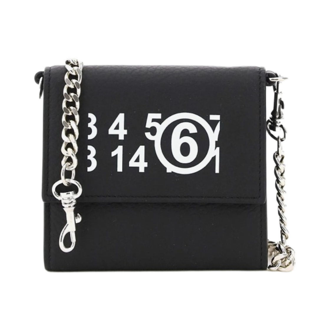 S54UI0126PR931T8013 MM6 Maison Margiela Logo Chain Wallet Black