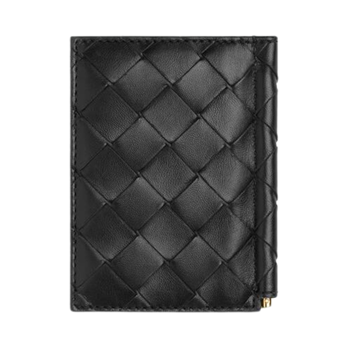 보테가 베네타 인트레치아토 플랩 카드 케이스 빌 클립 블랙(Bottega Veneta Intrecciato Flap Card Case With Bill Clip Black) - 3
