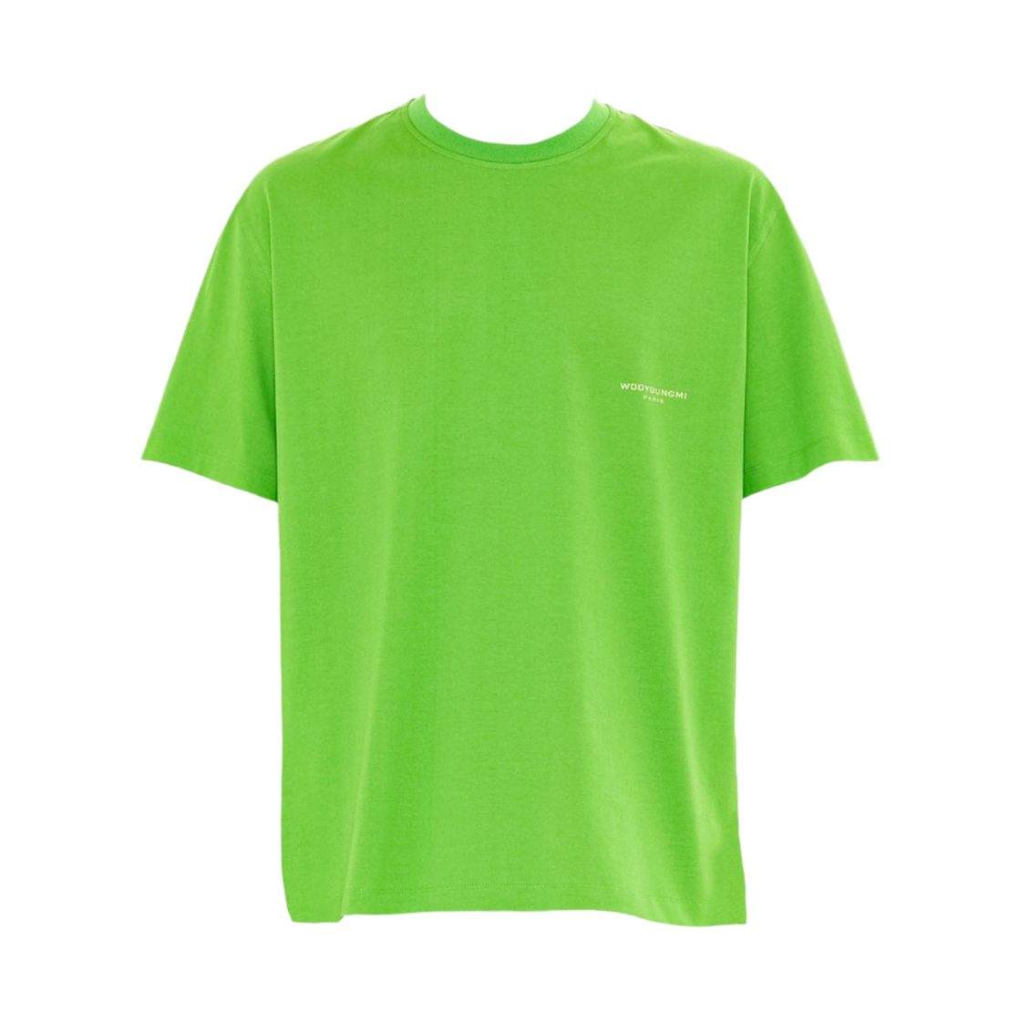 W231TS02705F Wooyoungmi Cotton Leather Patch T-Shirt Green - 23SS