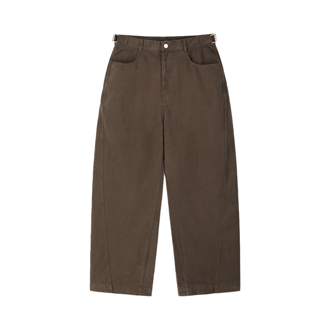 다이브인 와이드 커브드 치노 팬츠 브라운