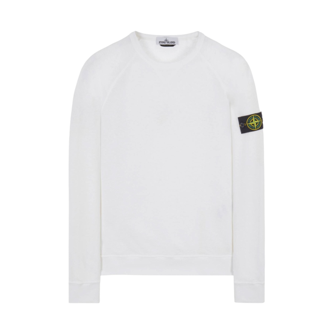 761566360-V0001 Stone Island 66360 Garment Dyed Malfile Fleece Crewneck Sweatshirt White - 22SS