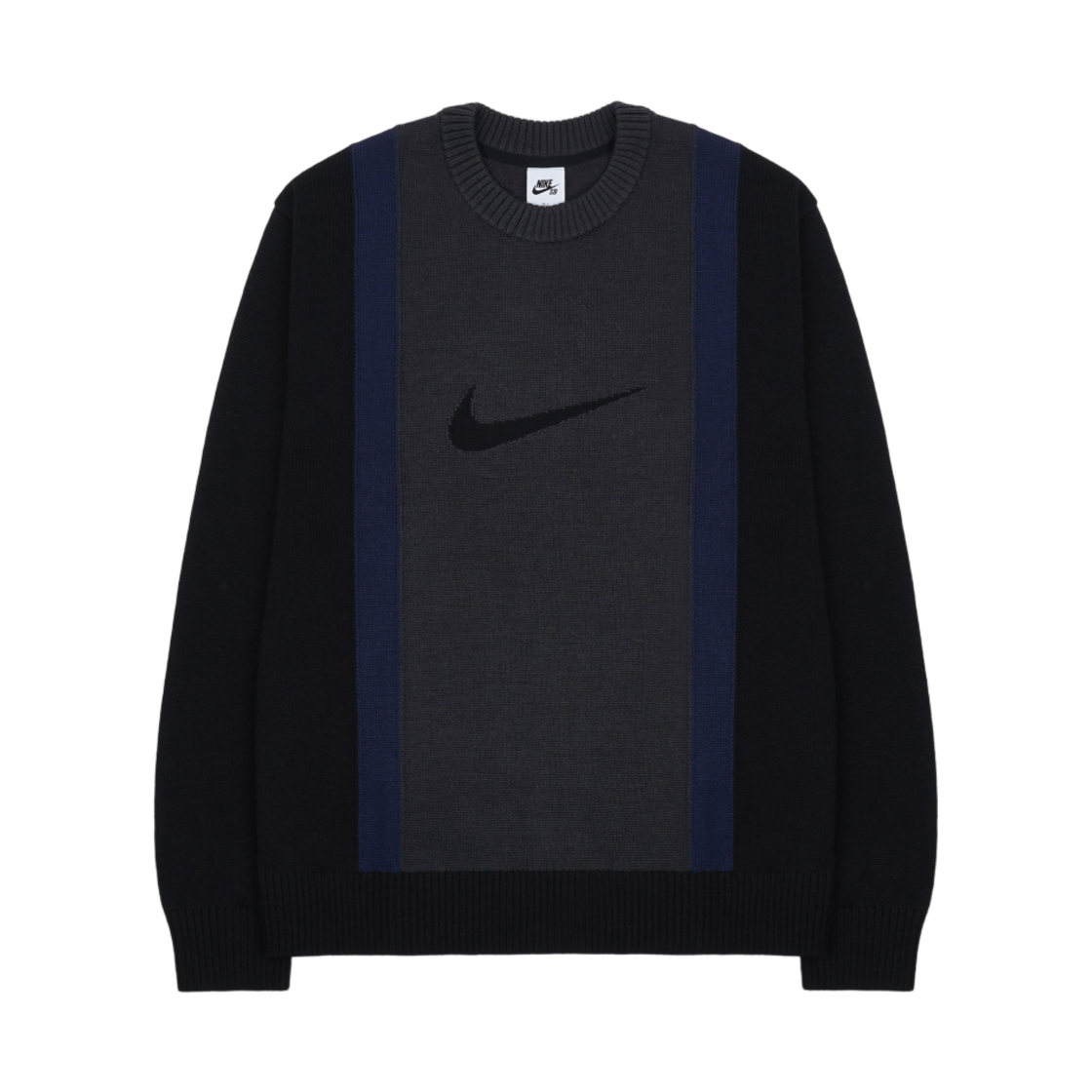 DD0578-010 Nike SB Swoosh Logo Sweater Black Dark Smoke Grey - US/EU