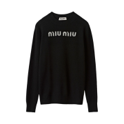 (W) Miu Miu Wool and Cashmere Sweater Black