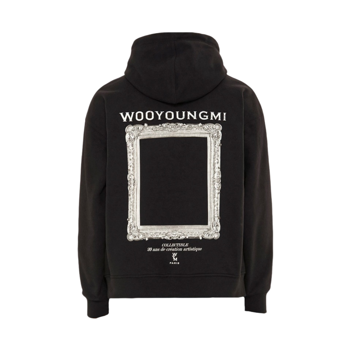 우영미 프레임 백로고 후드 스웨트셔츠 블랙 - 23SS