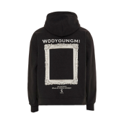 Wooyoungmi Frame Back Logo Hooded Sweatshirt Black - 23SS