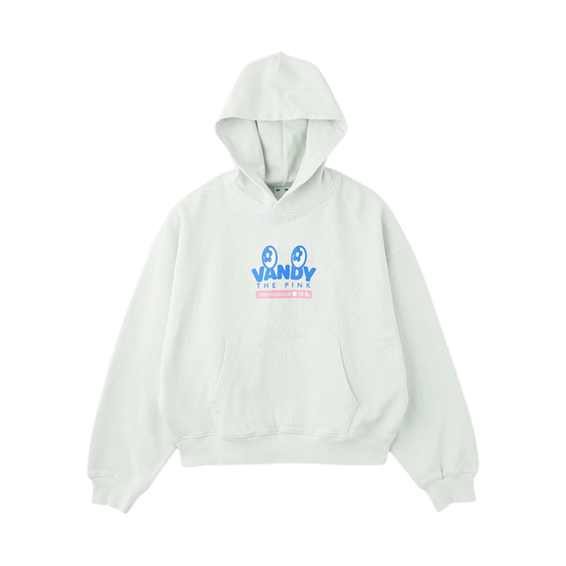 (W) 반디 더 핑크 x 엑스걸 스웨트 후드 그레이((W) Vandy The Pink x X-Girl Sweat Hoodie Gray)