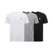 Moncler Logo Cotton T-Shirts White Grey Black (3 Pack) - 22SS
