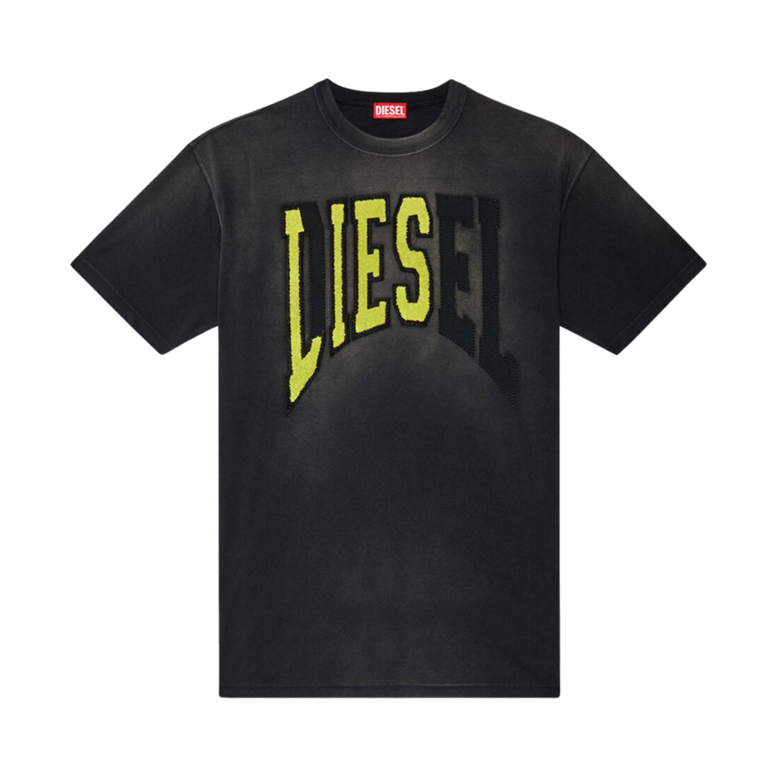 디젤 T-워시-N 오버사이즈 티셔츠 디젤 라이즈 로고 블랙(Diesel T-Wash-N Oversized T-Shirt With Diesel Lies Logo Black)