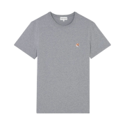 Maison Kitsune Fox Head Patch Regular T-Shirt Dark Grey Melange