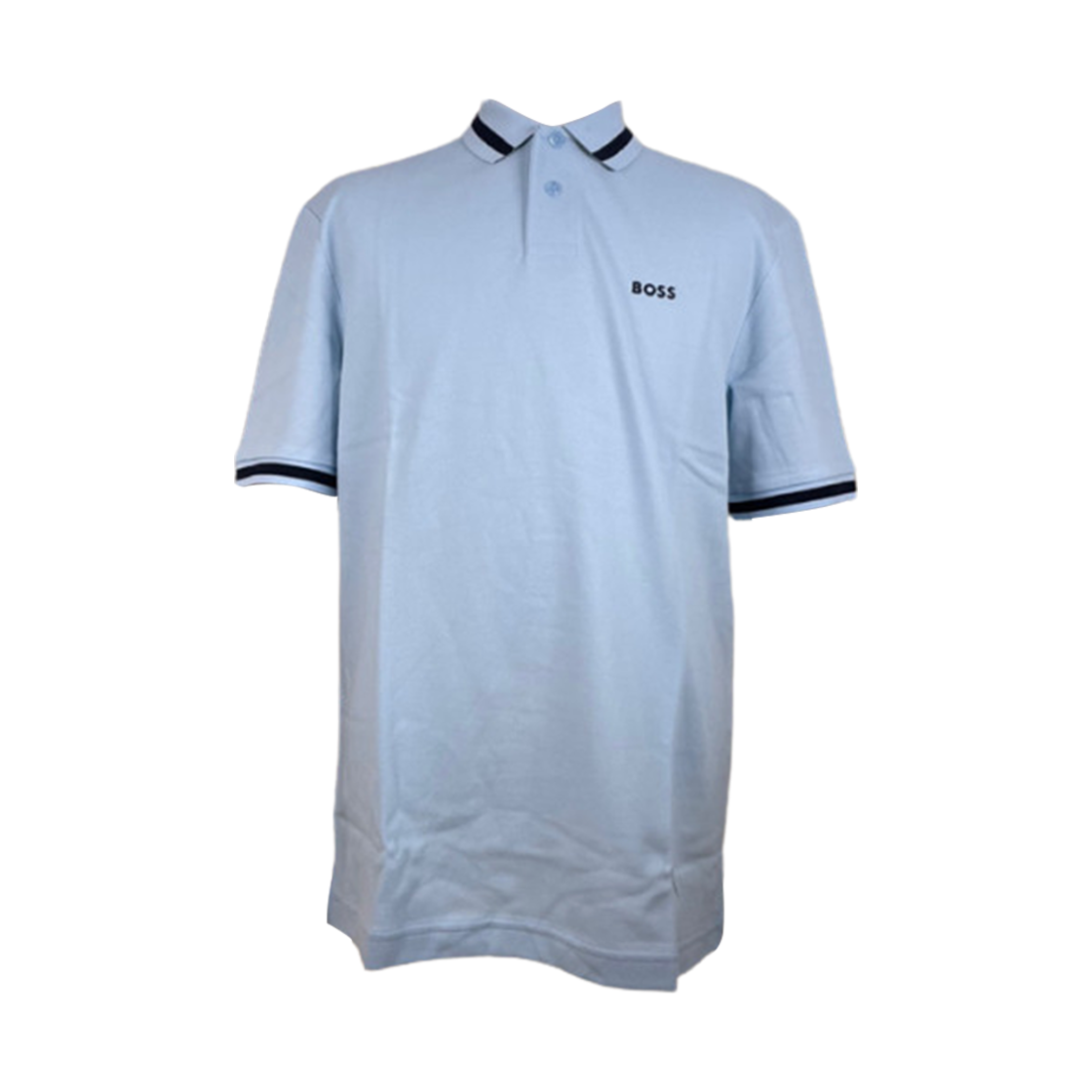 50472024-453 Hugo Boss Cotton Logo Collared T-Shirt Light Blue