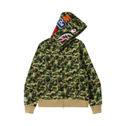 BAPE ABC Camo Shark Full Zip Hoodie Green