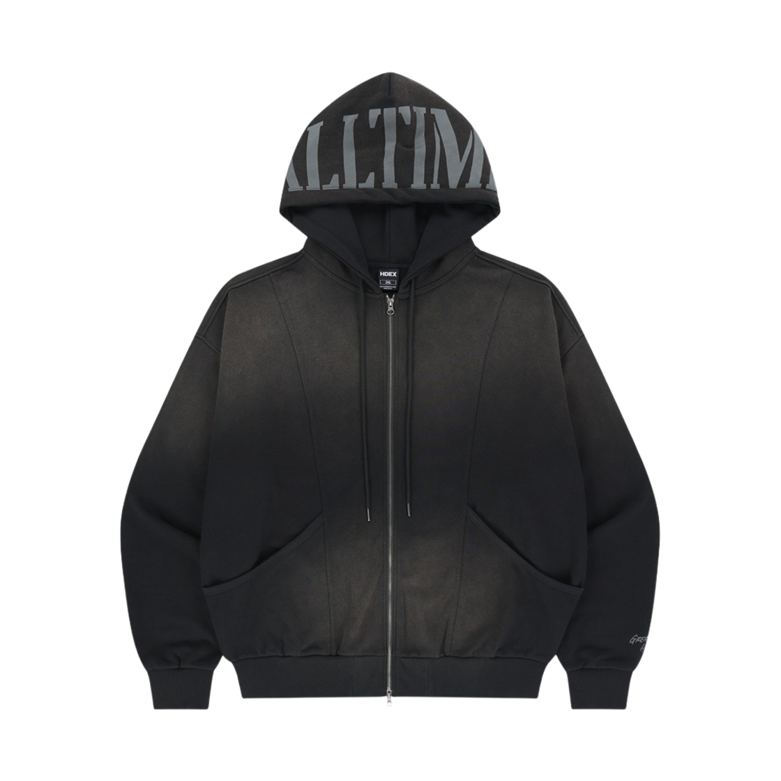 에이치덱스 스프레이 블렌드 후디 집업 블랙(HDEX Spray Blend Zip-up Hoodie Black)