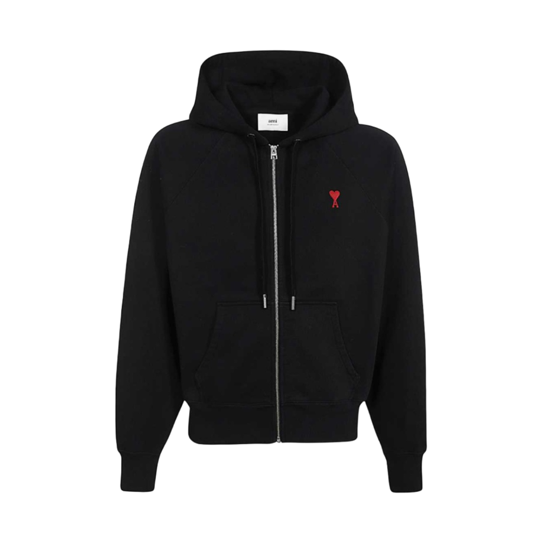 ami ブラック パーカー ハート刺繍 Black Red Ami De Coeur Hoodie | AMI PARIS