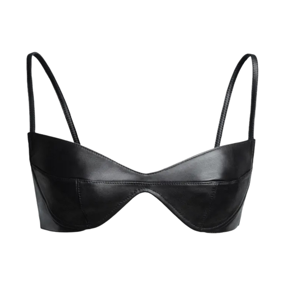 (W) 에이치앤엠 x 뮈글러 레더 브라 블랙((W) H&M x Mugler Leather Bra Black) - 1