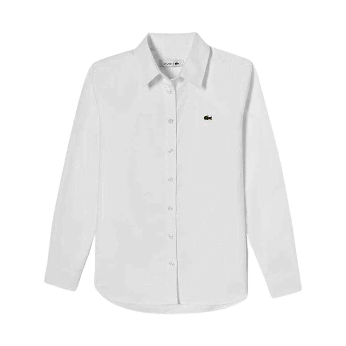 (W) 라코스테 옥스포드 솔리드 셔츠 화이트((W) Lacoste Oxford Solid Shirt White) - 1