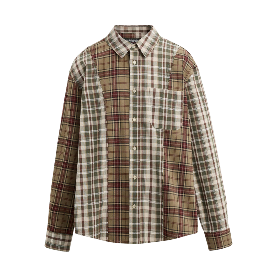 자라 x 앤더슨벨 체크 패치워크 셔츠 크림 레드(Zara x Andersson Bell Check Patchwork Shirt Cream Red)