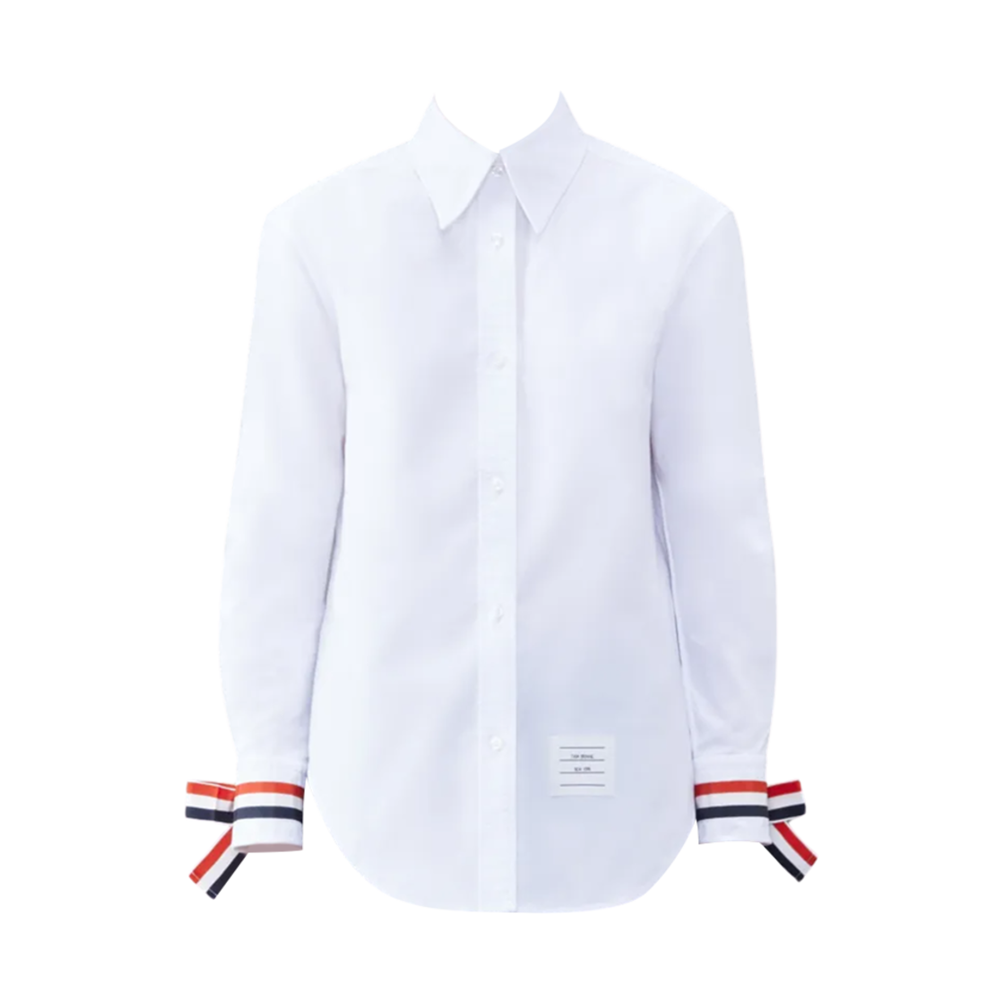 (W) 톰브라운 옥스포드 스카프 커프 이지 핏 셔츠 화이트((W) Thom Browne Oxford Scarf Cuff Easy Fit Shirt White) - 1