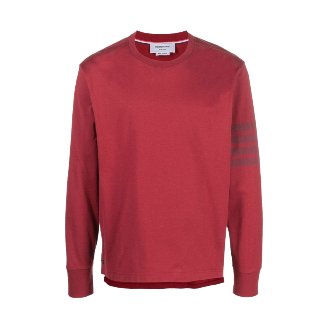 톰브라운 미드웨이트 저지 사선 롱슬리브 럭비 티셔츠 다크 레드(Thom Browne Midweight Jersey 4-Bar Long Sleeve Rugby T-Shirt Dark Red)