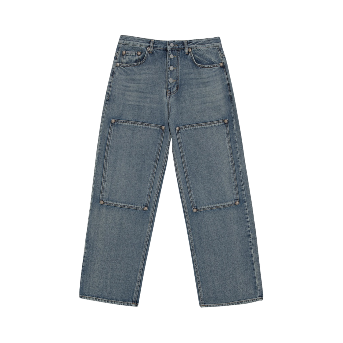 떠그 클럽 더블 니 레이저 데님 팬츠 데님(Thug Club Double Knee Laser Denim Pants Denim)