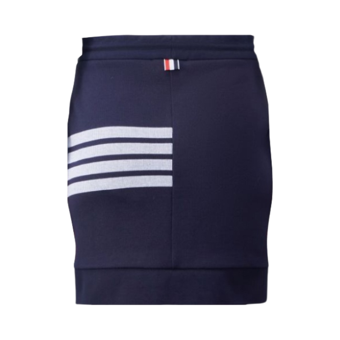FJK097A-07545-415 (W) Thom Browne 4-Bar Striped Knit Mini Skirt Navy