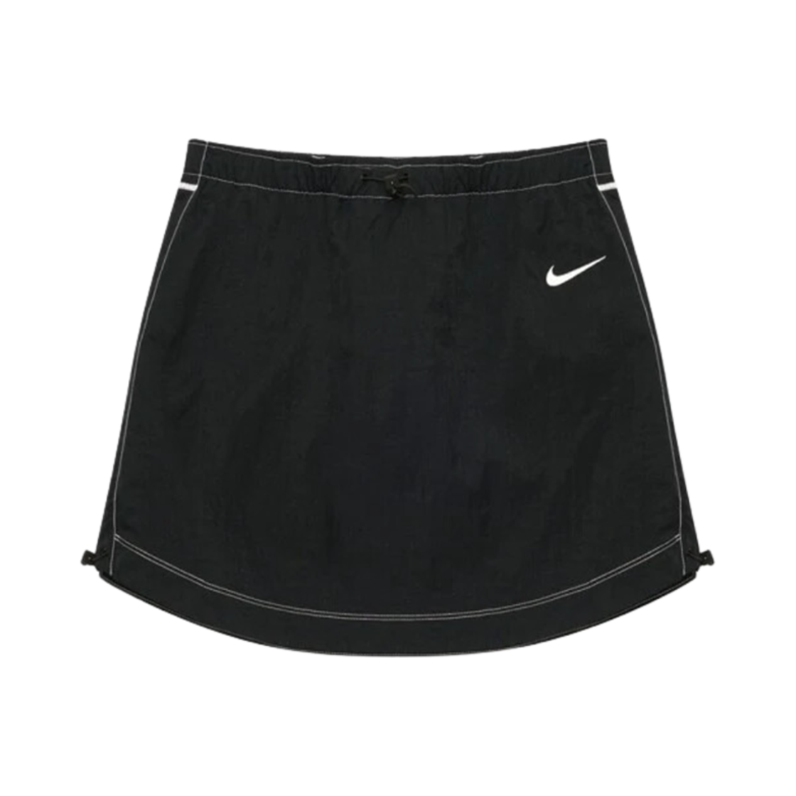 (W) 나이키 NSW 나일론 스우시 하이 라이즈 스커트 블랙 - 아시아