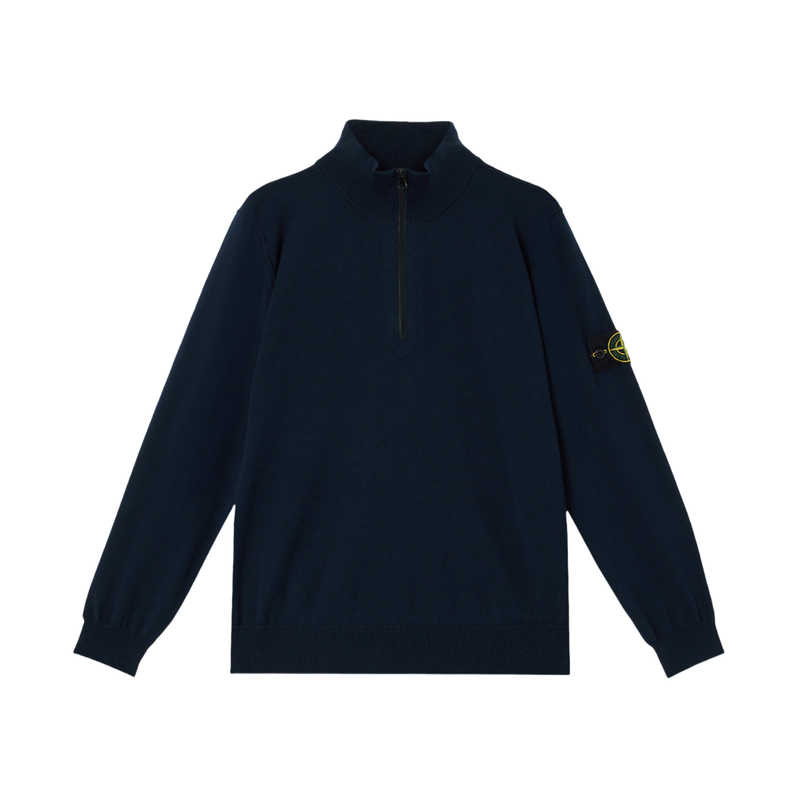 K1S1551000-63S00B2-V0020 Stone Island 5100063 Soft Organic Cotton Half-Zip Jumper with Small Roll Details Navy Blue - 25SS