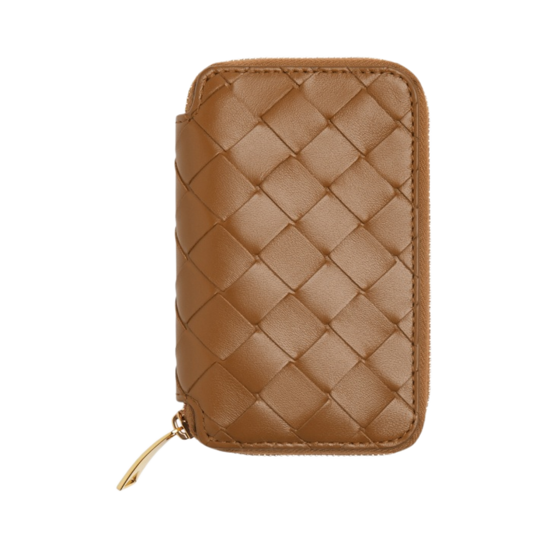 보테가 베네타 인트레치아토 지퍼 키 케이스 우드(Bottega Veneta Intrecciato Zippered Key Case Wood) - 1