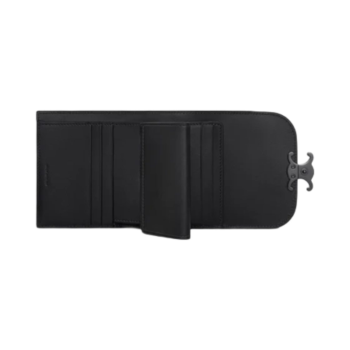 셀린느 스몰 플랩 월렛 트리옹프 샤이니 카프스킨 블랙(Celine Small Flap Wallet Triomphe in Shiny Calfskin Black) - 4