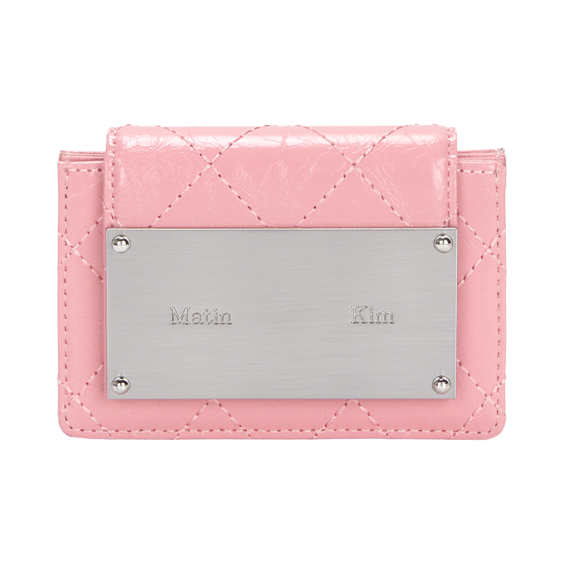 마뗑킴 퀼팅 아코디언 월렛 핑크(Matin Kim Quilting Accordion Wallet Pink)