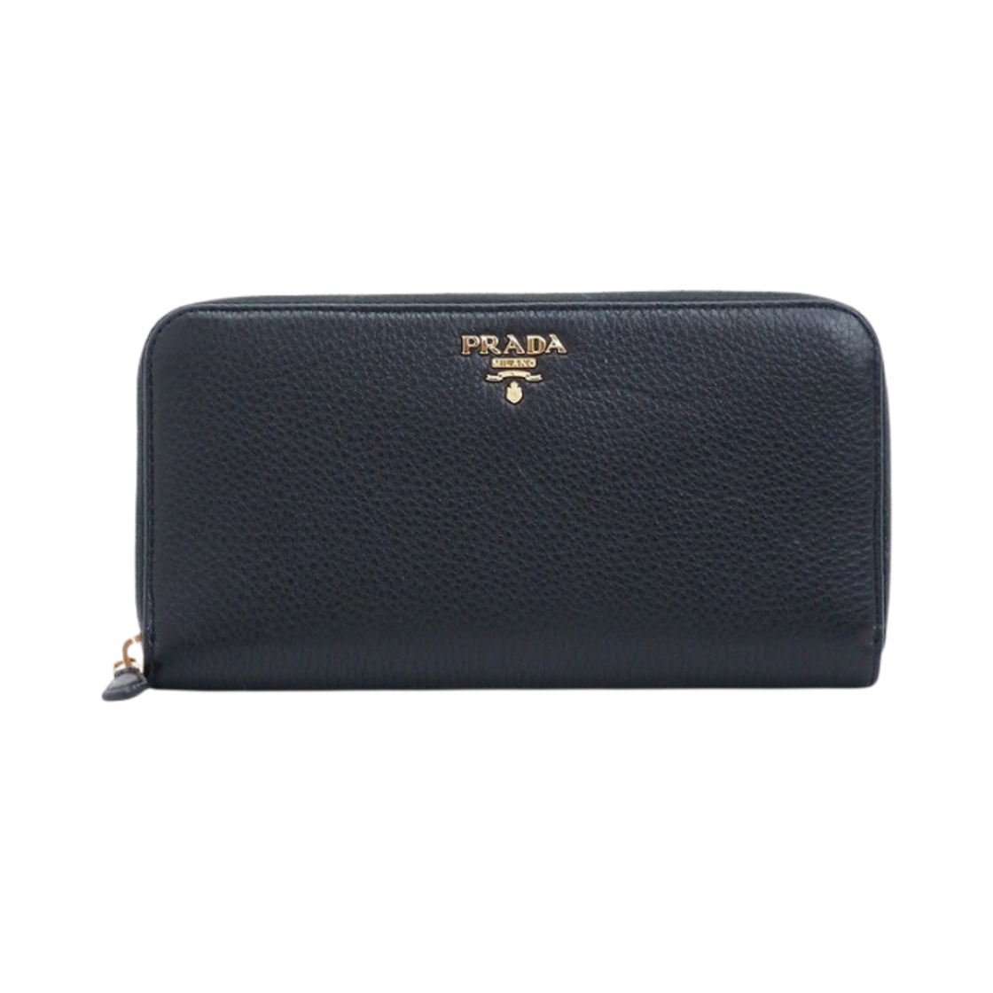 프라다 비텔로 그레인 레더 장지갑 블랙(Prada Vitello Grain Leather Logo Wallet Black) - 1