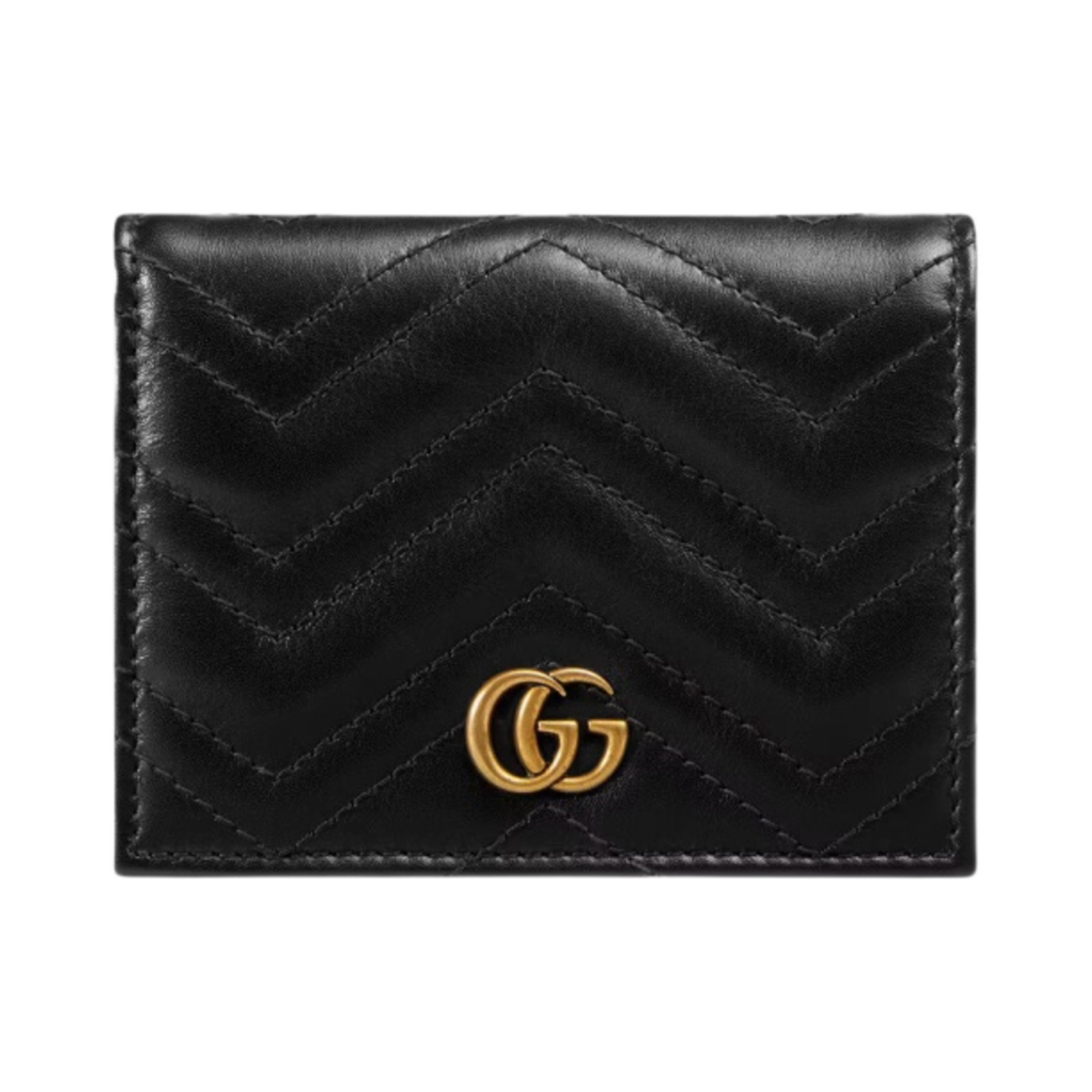 구찌 GG 마몽 마틀라세 카드 케이스 지갑 블랙(Gucci GG Marmont Matelasse Card Case Wallet Black)