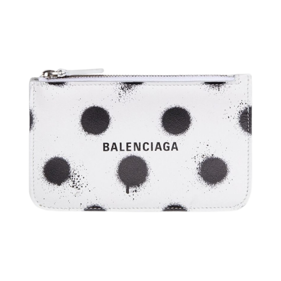 발렌시아가 캐쉬 라지 롱 코인 카드 홀더 폴카 닷 화이트 블랙(Balenciaga Cash Large Long Coin Card Holder Polka Dot White Black) - 1
