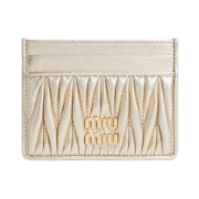 Miu Miu Matelasse Nappa Leather Card Holder Pyrite