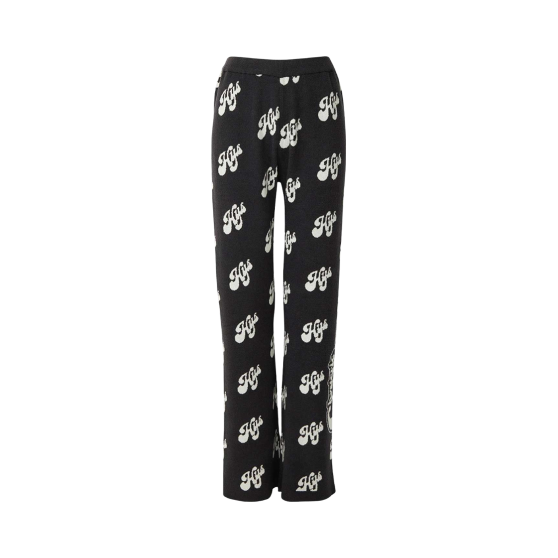 (W) 히스테릭 글래머 스워쉬 모노그램 자카드 플레어 팬츠 블랙((W) Hysteric Glamour Swash Monogram Jacquard Flare Pants Black) - 1