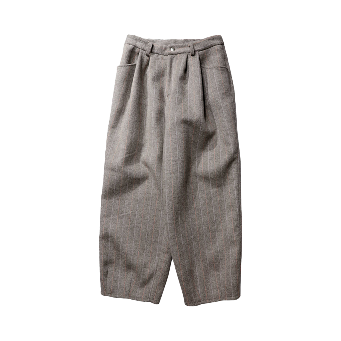 트락타트 스트라이프 & 해링본 투턱 백 버클 울 팬츠 그레이(Traktat Stripe & HTB Wool Two Tuck Back Buckle Pants Gray)