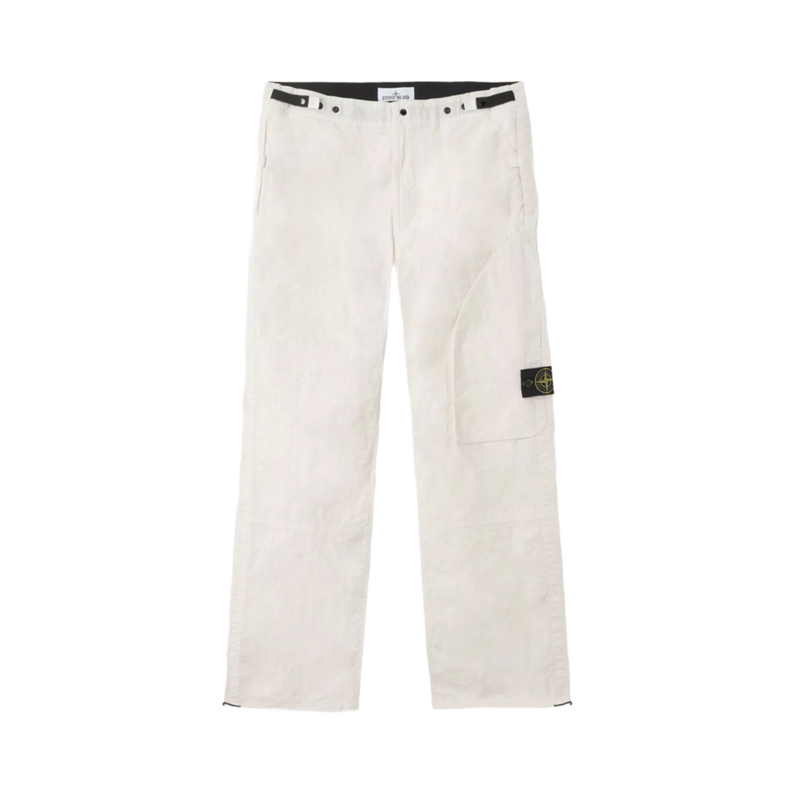 스톤 아일랜드 3100010 오가닉 룩 나일론 파나마-TC 릴렉스드 핏 치노 트라우저 파나마 위브 아이보리 - 25SS(Stone Island 3100010 Organic Look Nylon Panama-TC Relaxed Fit Chino Trousers with Panama Weave Ivory - 25SS) - 1