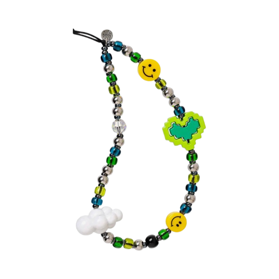 스트링 팅 픽셀 러브 라임 리스틀릿 폰 스트랩(String Ting Pixel Love Lime Wristlet Phone Strap)