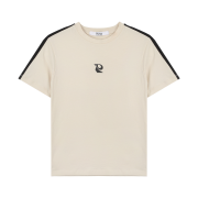 Porta Women Fitted Line Cotton T-Shirt Cream