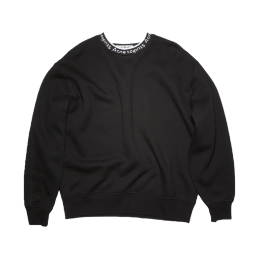 BI0078-900 Acne Studios Rib Fulton Sweatshirt Black