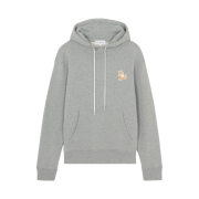 Maison Kitsune Chillax Fox Patch Classic Hoodie Grey Melange