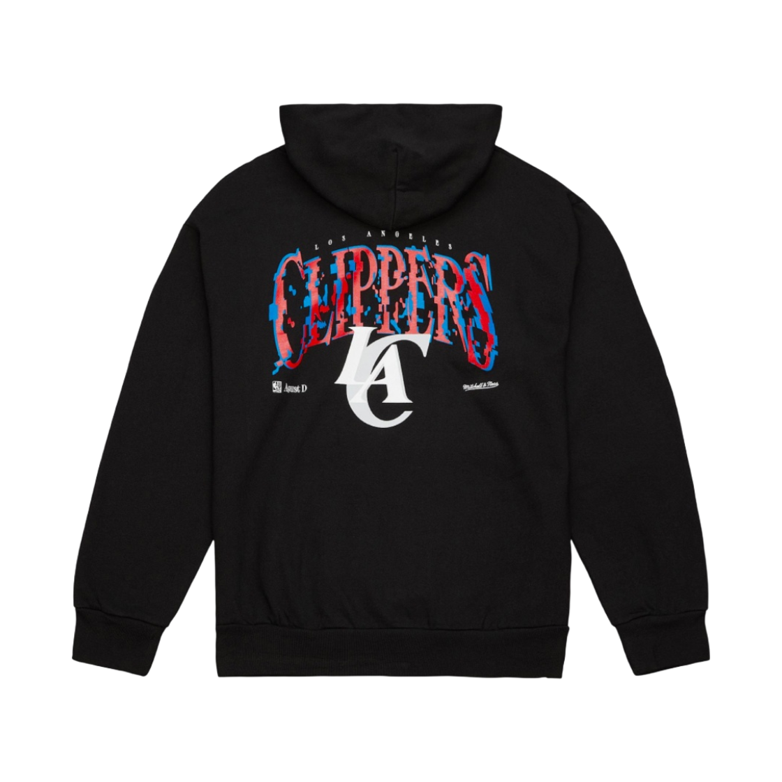 TH2968-LACBLCK Mitchell & Ness x Suga Glitch Hoodie Los Angeles Clippers Black